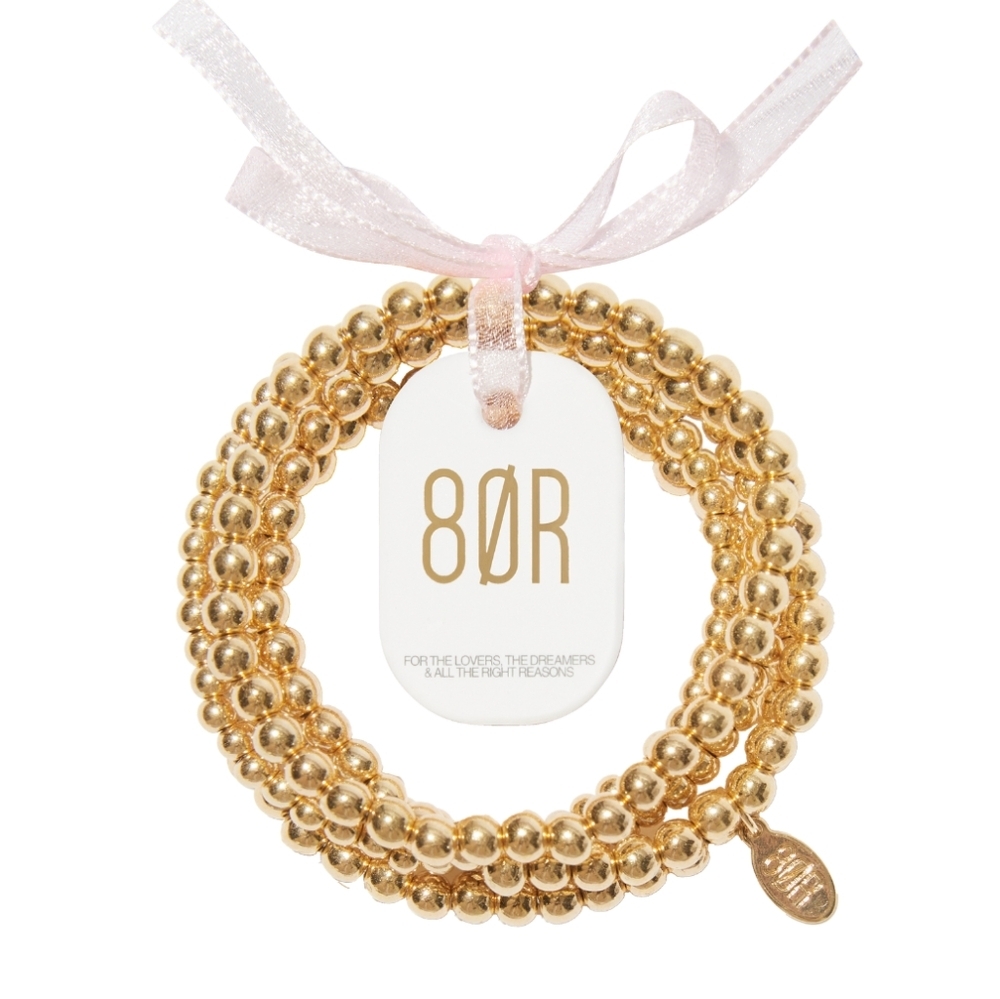 8 Other Reasons Set Of 5 18k Gold‎ Plated Bubble Bangle Set